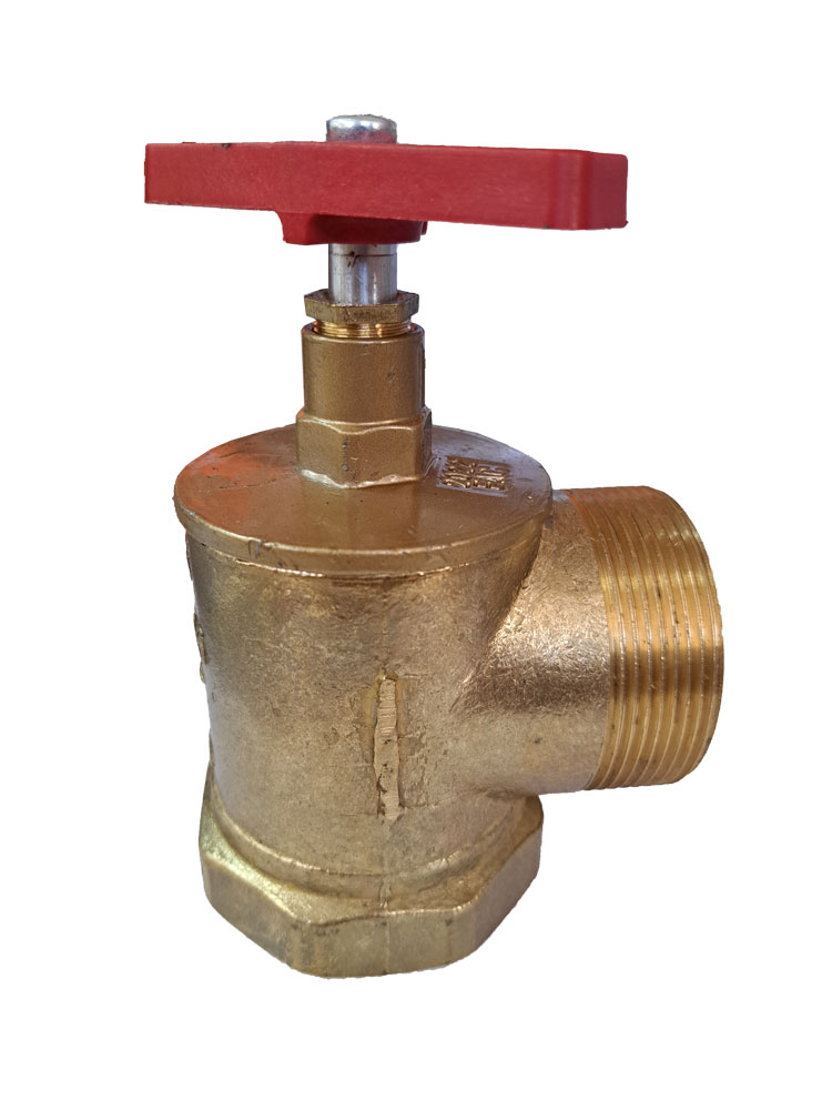 Клапан пожарный запорный ДУ-50 (муфта/цапка, латунь, угловой 90)